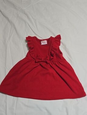 Madison Red Ruffle Bow Sleeveless Party Dress